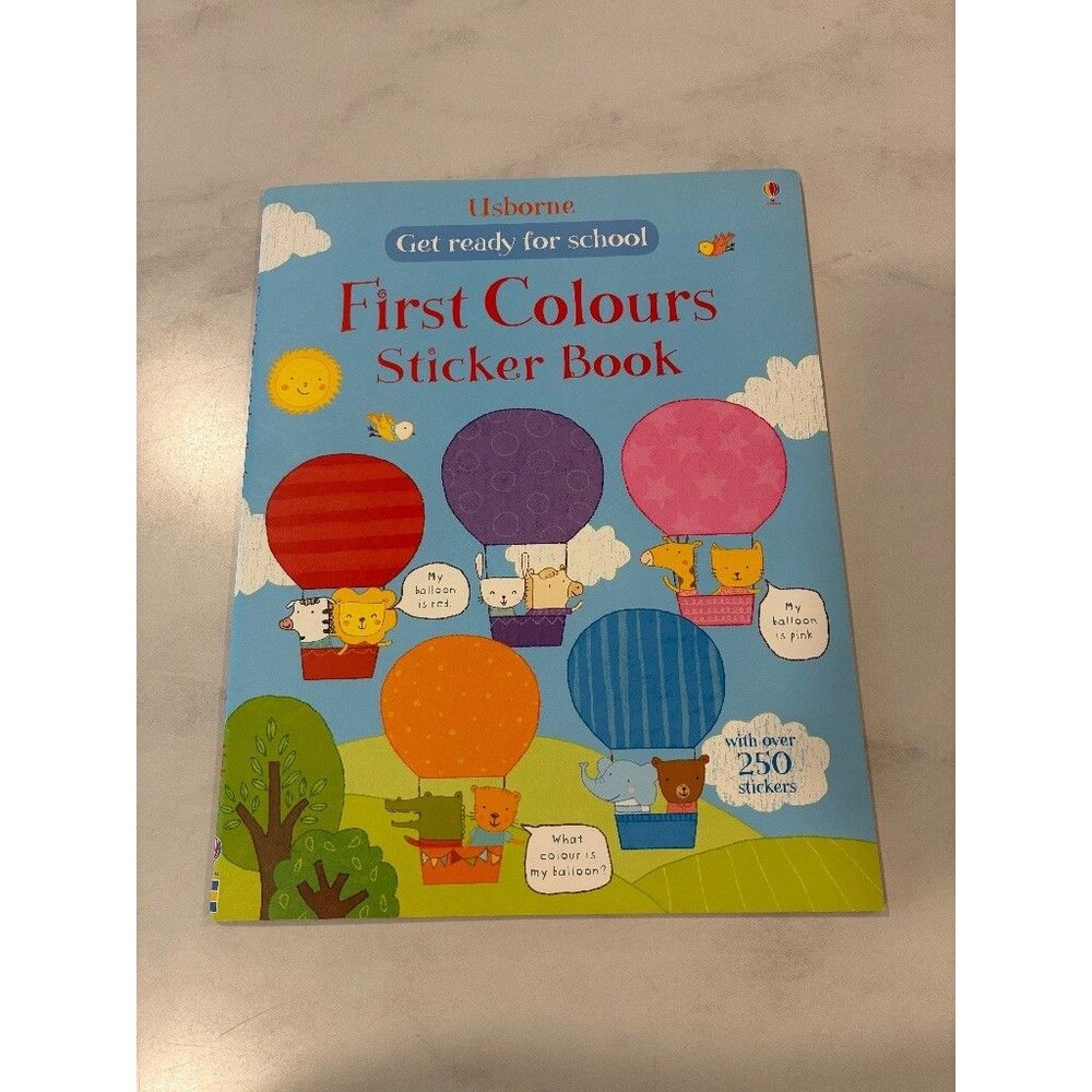 Usborne Get Ready for School First Colours Sticker Book 250+ Stickers Preschool